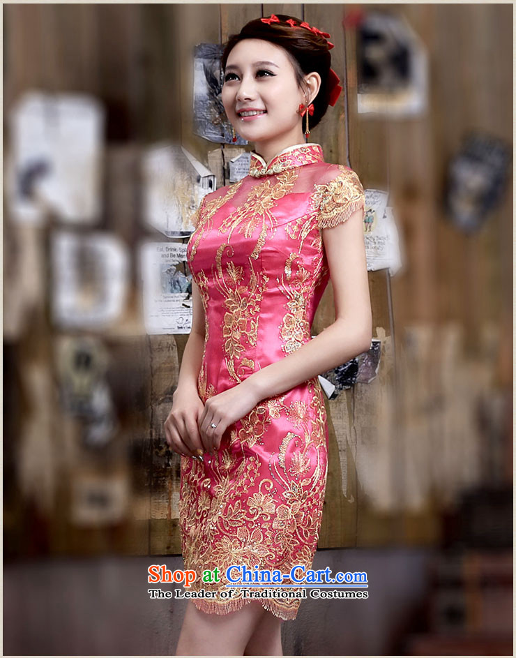 Millennium bride 2015 Spring/Summer new retro pearl embroidery edging petticoats short of qipao gown toasting champagne marriages Q331 RED S picture, prices, brand platters! The elections are supplied in the national character of distribution, so action, buy now enjoy more preferential! As soon as possible.