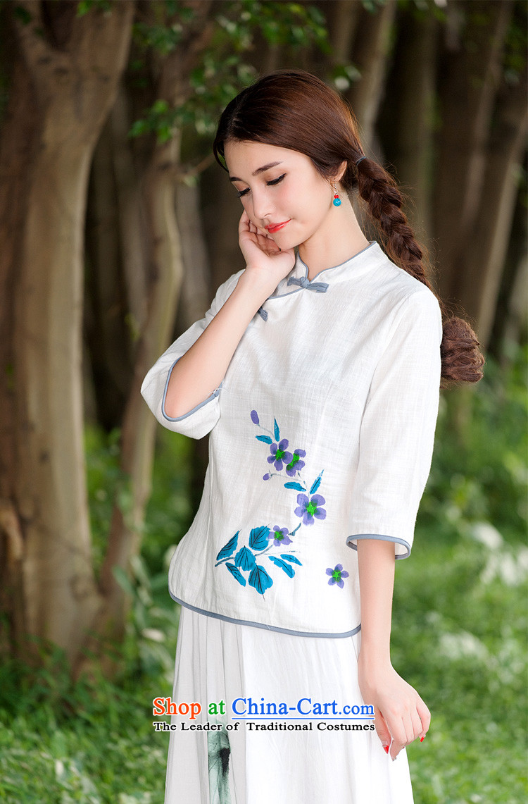 Sakura 2015 Autumn Breeze replacing cotton linen Han-China wind female Chinese Improved large pictures, L T-shirt cheongsam price, brand platters! The elections are supplied in the national character of distribution, so action, buy now enjoy more preferential! As soon as possible.
