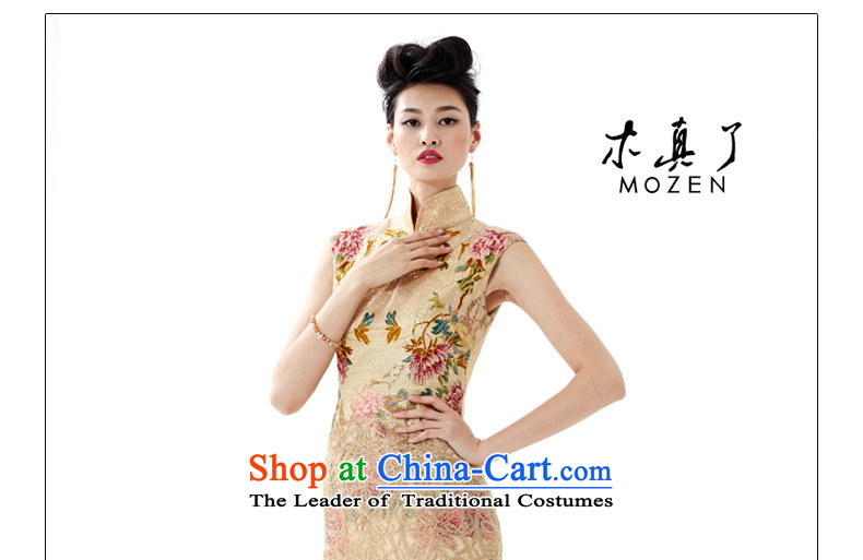 Wooden spring and summer of 2015 really new women's high-end qipao gown of gold embroidery on hand embroidery Silk Cheongsam 43060 Chip 13 Light yellow L picture, prices, brand platters! The elections are supplied in the national character of distribution, so action, buy now enjoy more preferential! As soon as possible.