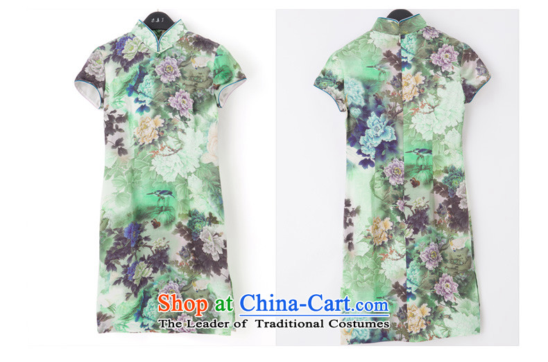 The women's true : the spring and summer of 2015, the new Silk poster printing short flag facade flowers classical style qipao 21906 15 green L picture, prices, brand platters! The elections are supplied in the national character of distribution, so action, buy now enjoy more preferential! As soon as possible.