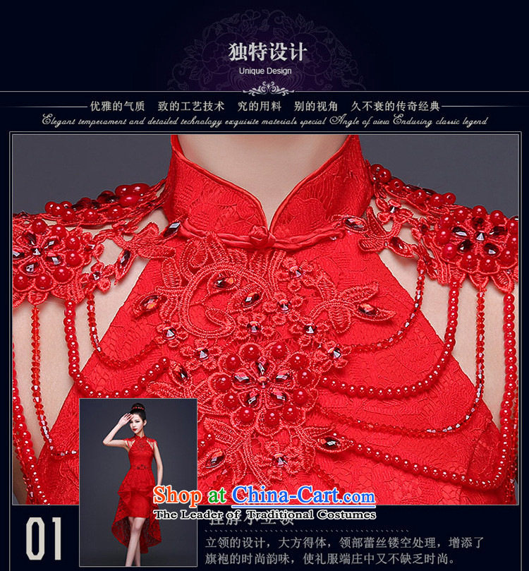 The Chinese in 2015 Love marriages short, bows to Mr Ronald stylish red lace dresses new cheongsam wedding dresses female former short long after wiping the chest shoulder link L photo, prices, brand platters! The elections are supplied in the national character of distribution, so action, buy now enjoy more preferential! As soon as possible.