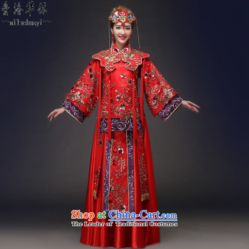 Sau Wo Service Bridal Chinese wedding dress red bows wedding dress retro qipao 2015 autumn and winter new kimono dragon pregnant women use su larger winter clothes cotton plus + head-dress , in accordance with the China XXL, Love , , , shopping on the Int