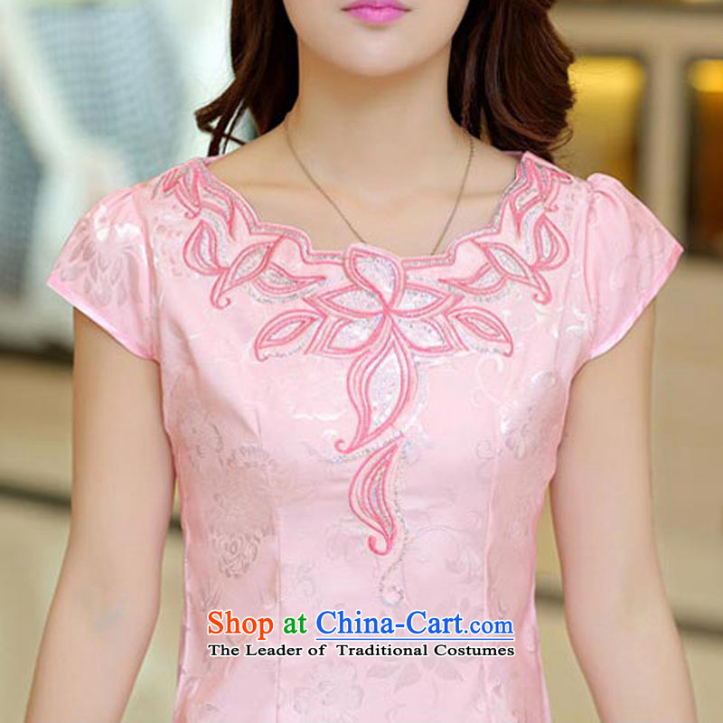 2015 new summer for women is improvement of qipao dresses video thin Ms. qipao temperament daily Sau San dress 1601 pink M toshihaya queensmakings Lisa (China) , , , shopping on the Internet