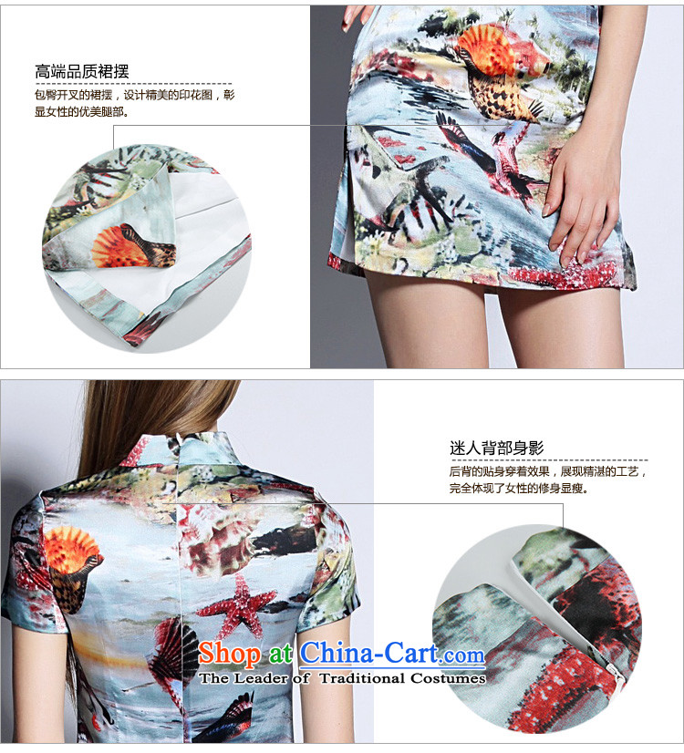 New retro caynova2015 China wind qipao summer 3D printing and dyeing shells bird pattern color photo of Sau San video thin M picture, prices, brand platters! The elections are supplied in the national character of distribution, so action, buy now enjoy more preferential! As soon as possible.