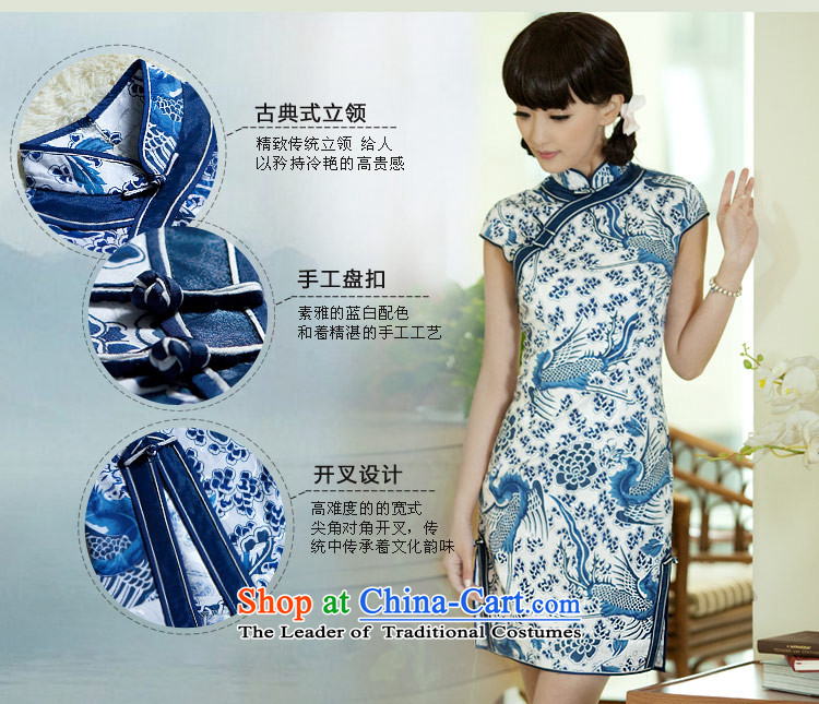Cheong Wa gradually porcelain qipao 2015 Summer new improved Stylish retro cheongsam dress suit S picture, prices, brand platters! The elections are supplied in the national character of distribution, so action, buy now enjoy more preferential! As soon as possible.