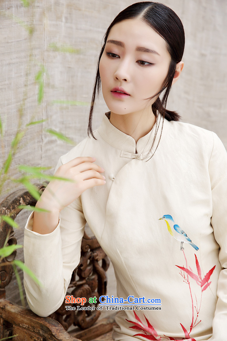 Ink China wind cotton linen dresses tea-girl of ethnic Chinese ink painting flax cloth for red bamboo oriole apricot L photo, prices, brand platters! The elections are supplied in the national character of distribution, so action, buy now enjoy more preferential! As soon as possible.