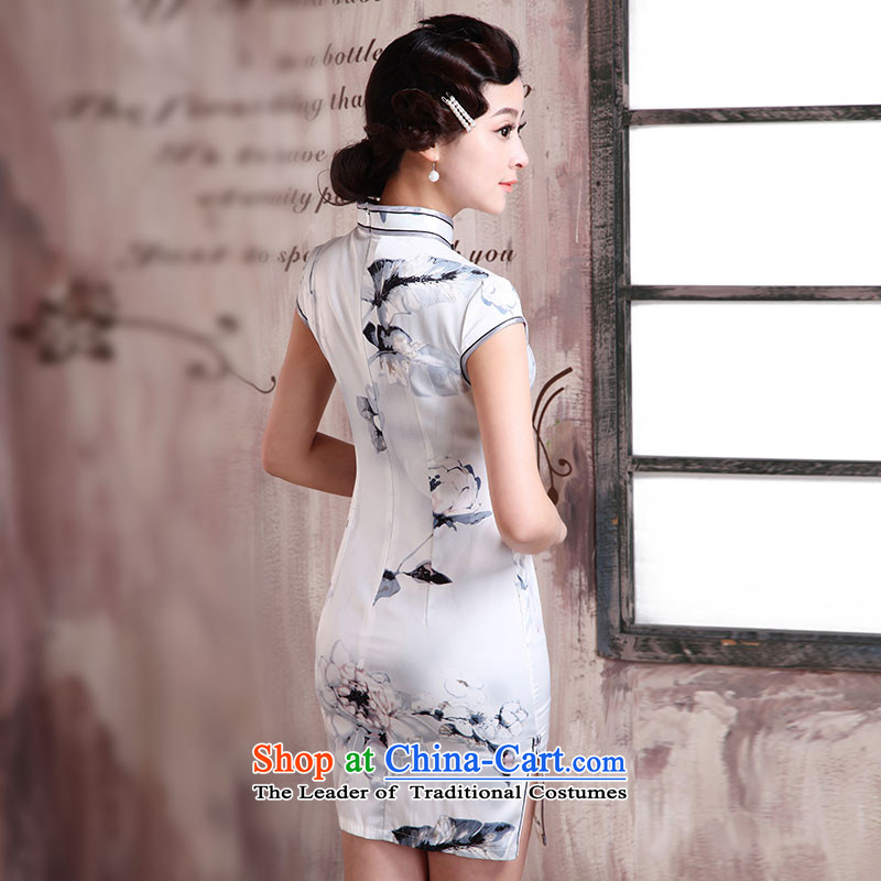 Millennium bride 2015 Summer new retro Sau San cheongsam dress in spring and autumn day-Ms. Aura improved cheongsam dress skirt X2066 Meng Lan - Daisy detained XXL, millennium bride shopping on the Internet has been pressed.