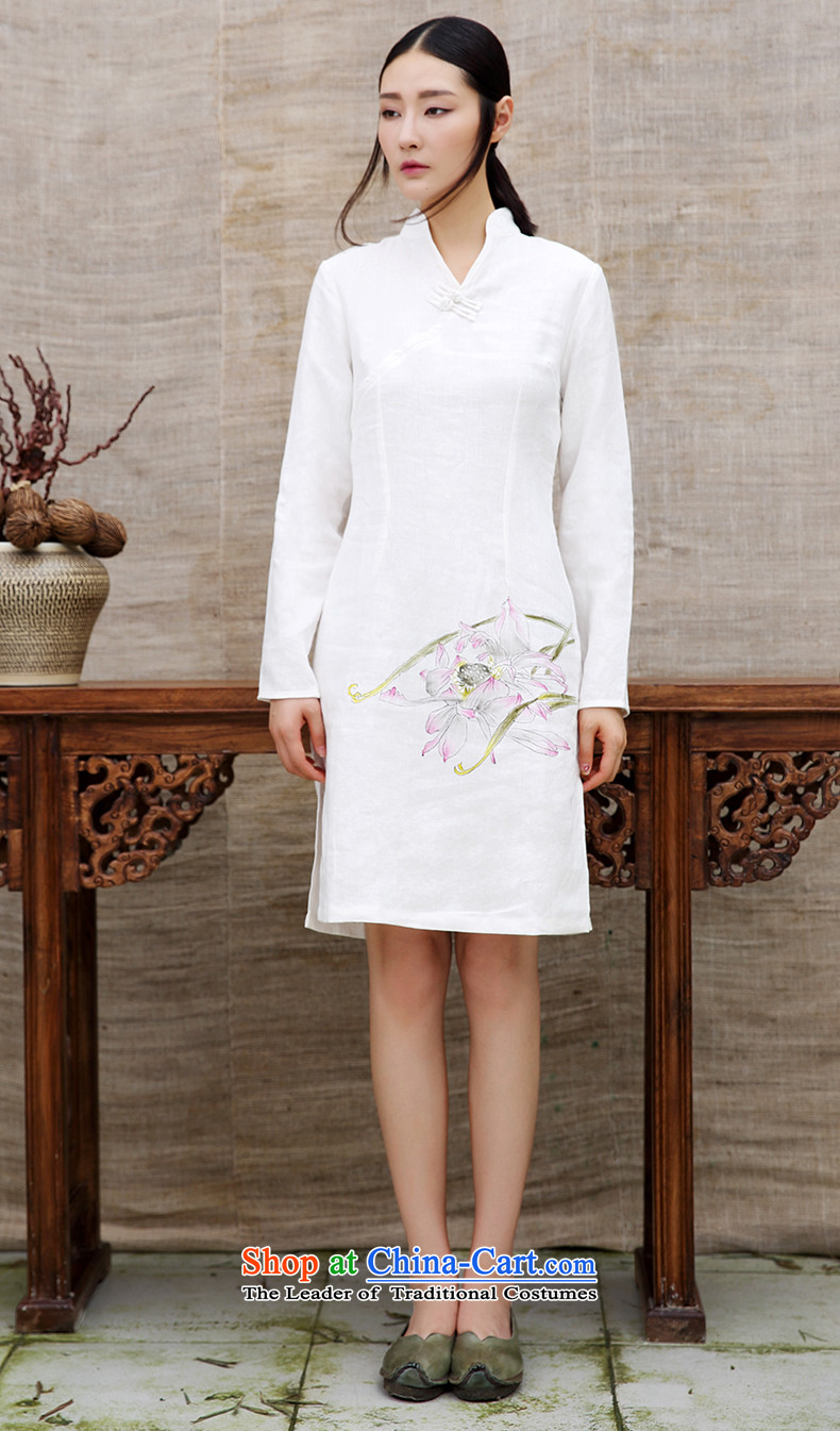 The spring of 2015, Ink new cotton linen dresses of ethnic Chinese cotton linen coat Long White Linen Dress white girl XL Photo, prices, brand platters! The elections are supplied in the national character of distribution, so action, buy now enjoy more preferential! As soon as possible.