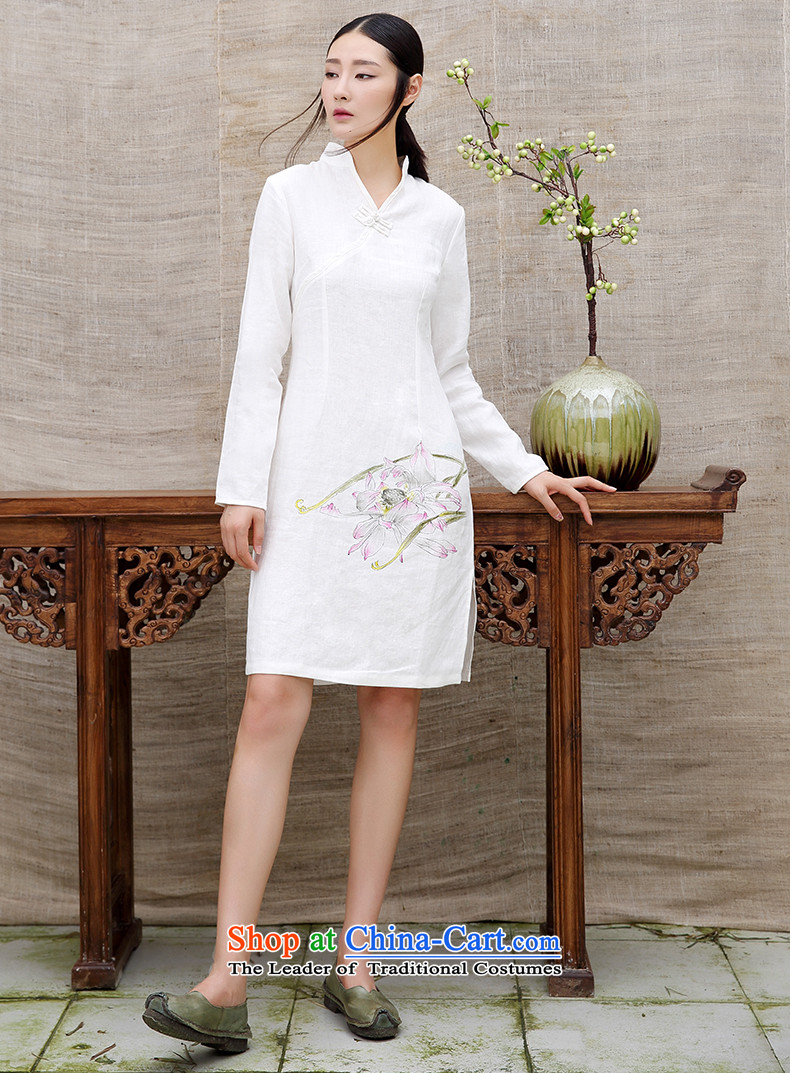 The spring of 2015, Ink new cotton linen dresses of ethnic Chinese cotton linen coat Long White Linen Dress white girl XL Photo, prices, brand platters! The elections are supplied in the national character of distribution, so action, buy now enjoy more preferential! As soon as possible.