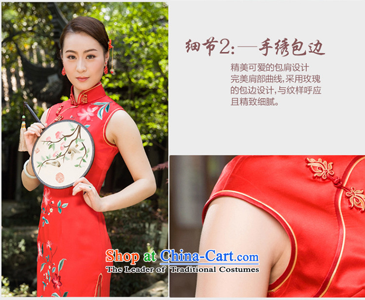 The Wu female red 2015 Summer red bows services plain manual embroidery Silk Cheongsam retro long marriage banquet dress heavyweight herbs extract L picture, prices, brand platters! The elections are supplied in the national character of distribution, so action, buy now enjoy more preferential! As soon as possible.