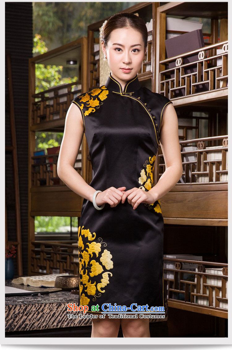 The Wu female red 2015 Summer Ms. new high-end handicraft embroidery cheongsam dress Short thin, video qipao elegant embroidery L picture, prices, brand platters! The elections are supplied in the national character of distribution, so action, buy now enjoy more preferential! As soon as possible.