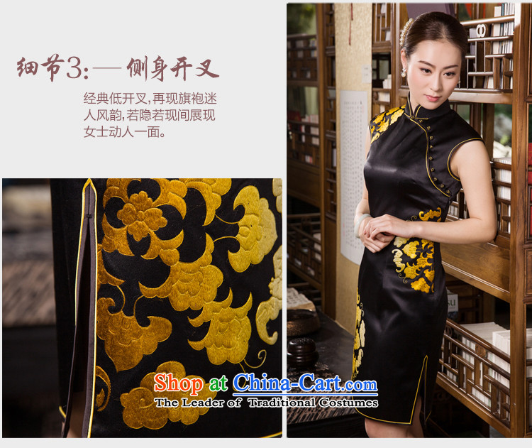 The Wu female red 2015 Summer Ms. new high-end handicraft embroidery cheongsam dress Short thin, video qipao elegant embroidery L picture, prices, brand platters! The elections are supplied in the national character of distribution, so action, buy now enjoy more preferential! As soon as possible.