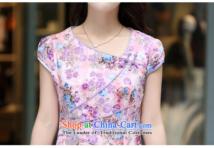 2015 Summer new stylish embroidered dress retro-collar short-sleeve national services cheongsam dress 1603 pink XL Photo, prices, brand platters! The elections are supplied in the national character of distribution, so action, buy now enjoy more preferential! As soon as possible.
