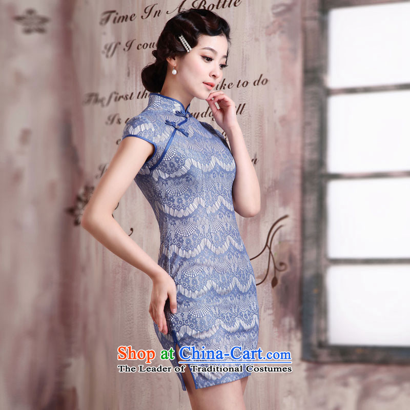 The Millennium Assembly spring and autumn 2015 bride new lace Sau San video thin stylish qipao improved temperament and sexy body short of retro dresses X2092 Land dumping city XL, millennium bride shopping on the Internet has been pressed.