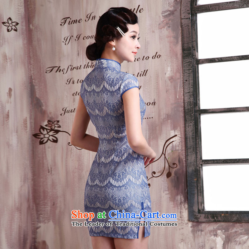 The Millennium Assembly spring and autumn 2015 bride new lace Sau San video thin stylish qipao improved temperament and sexy body short of retro dresses X2092 Land dumping city XL, millennium bride shopping on the Internet has been pressed.
