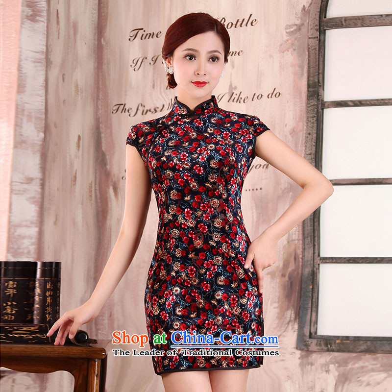Millennium bride 2015 Spring/Summer new stylish short of improved qipao retro in summer decorated in day-to-day older mother dresses X5072 recalled the Millennium bride.... XXL, shopping on the Internet