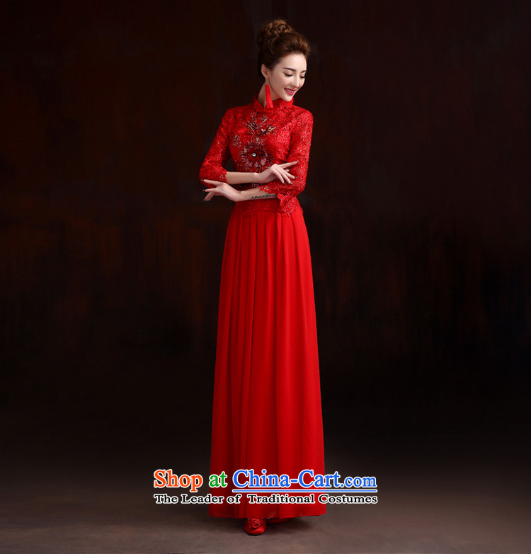 Pure Love bamboo yarn bride in the dress cuff bows qipao gown long improvement embroidery cheongsam bride wedding dress retro cheongsam red made XXL picture, prices, brand platters! The elections are supplied in the national character of distribution, so action, buy now enjoy more preferential! As soon as possible.