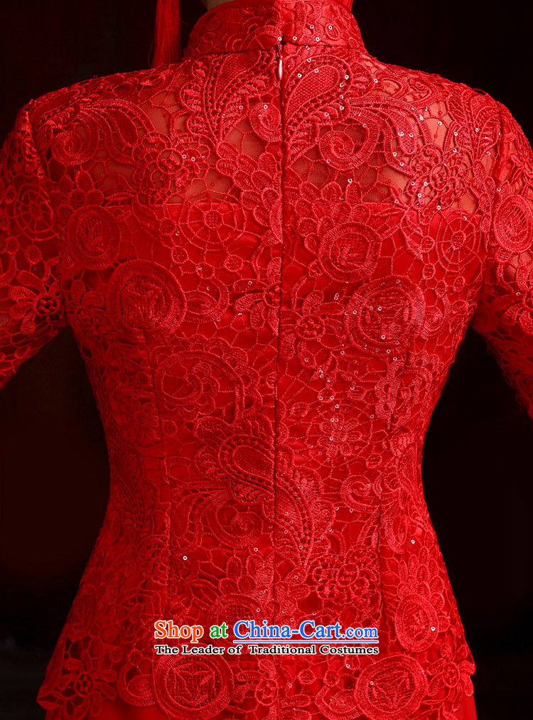 Pure Love bamboo yarn bride in the dress cuff bows qipao gown long improvement embroidery cheongsam bride wedding dress retro cheongsam red made XXL picture, prices, brand platters! The elections are supplied in the national character of distribution, so action, buy now enjoy more preferential! As soon as possible.