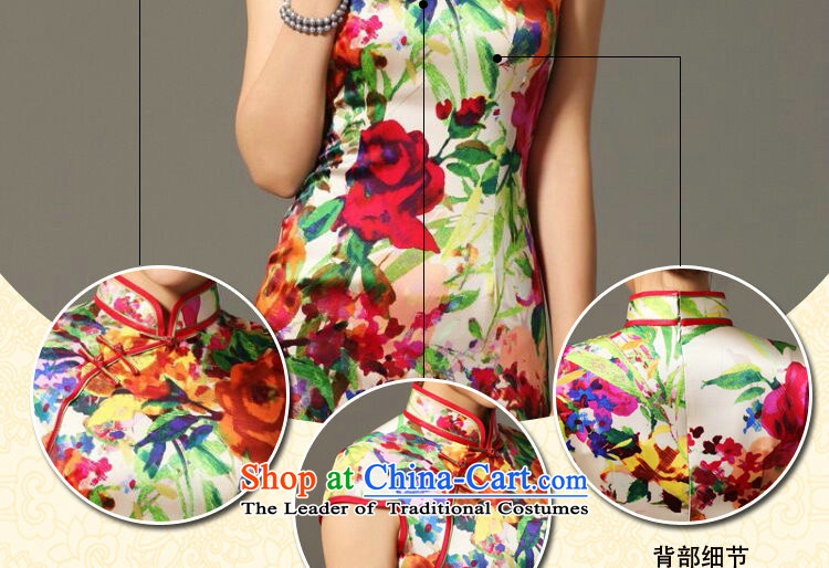 Figure for summer flowers Ms. new heavyweight Silk Cheongsam improved retro elegant collar herbs extract cheongsam dress 3XL figure color pictures, prices, brand platters! The elections are supplied in the national character of distribution, so action, buy now enjoy more preferential! As soon as possible.