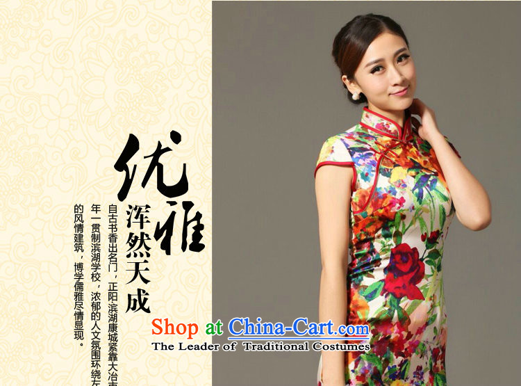 Dan smoke summer Ms. new heavyweight Silk Cheongsam improved retro elegant collar herbs extract cheongsam dress 3XL figure color pictures, prices, brand platters! The elections are supplied in the national character of distribution, so action, buy now enjoy more preferential! As soon as possible.