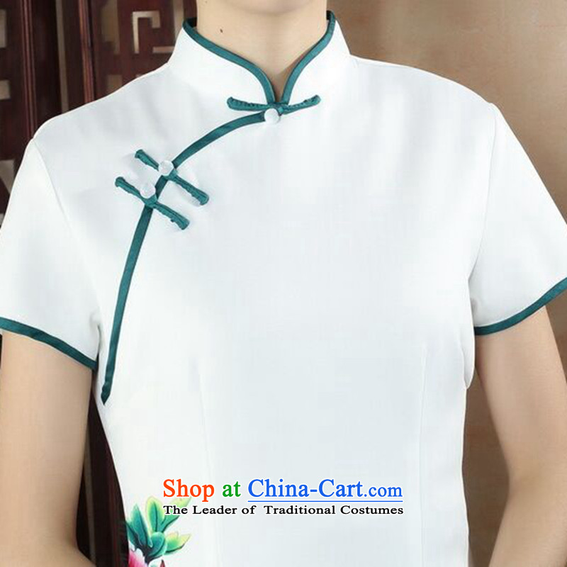 Dan Xia, ethnic smoke dress cheongsam dress stylish improved Chinese collar hand-painted retro long cheongsam dress Figure Color 2XL, Dan Smoke , , , shopping on the Internet