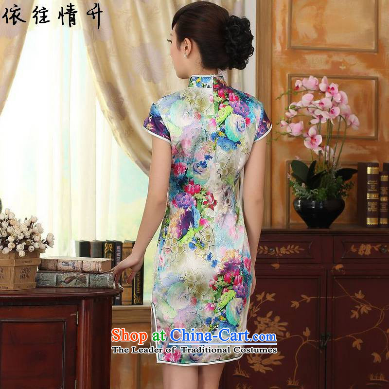 In accordance with the love in a trendy new for women of ethnic Chinese Tang dynasty improved poster Sau San Tong loaded short, double-decker cheongsam dress LGD/Z0006# picture color S, in accordance with the Love l , , , shopping on the Internet