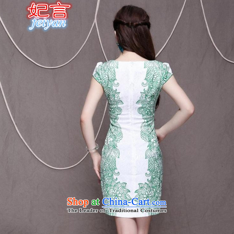 Statements were made by the              2015 National wind princess stylish Chinese cheongsam dress retro graphics thin cheongsam #9912 Sau San blue XL, statements were made by the princess shopping on the Internet has been pressed.