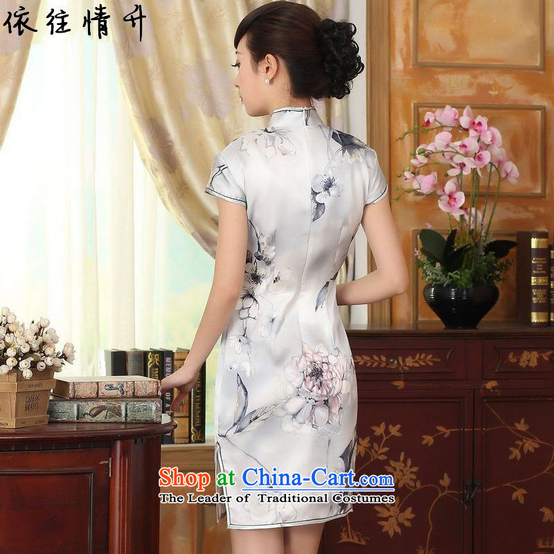 In accordance with the new l love women retro ethnic improved Tang dynasty collar short of the need to come to grips with stamp Sau San Tong replacing cheongsam dress LGD/Z0013# picture color M, in accordance with the Love l , , , shopping on the Internet