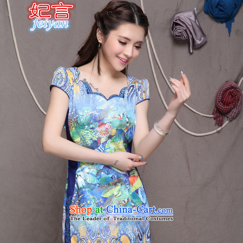 Statements were made by the princess of         2015 National wind stylish embroidery cheongsam Chinese cheongsam dress daily #9908 qipao Sau San pictures retro- M, statements were made by the princess shopping on the Internet has been pressed.