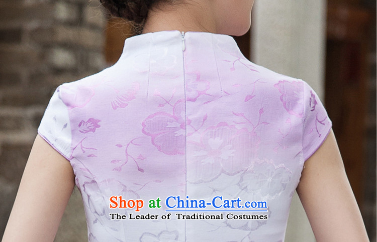 The 2015 summer pickup stylish short-the forklift truck cheongsam dress retro China wind fresh flower embroidery daily 