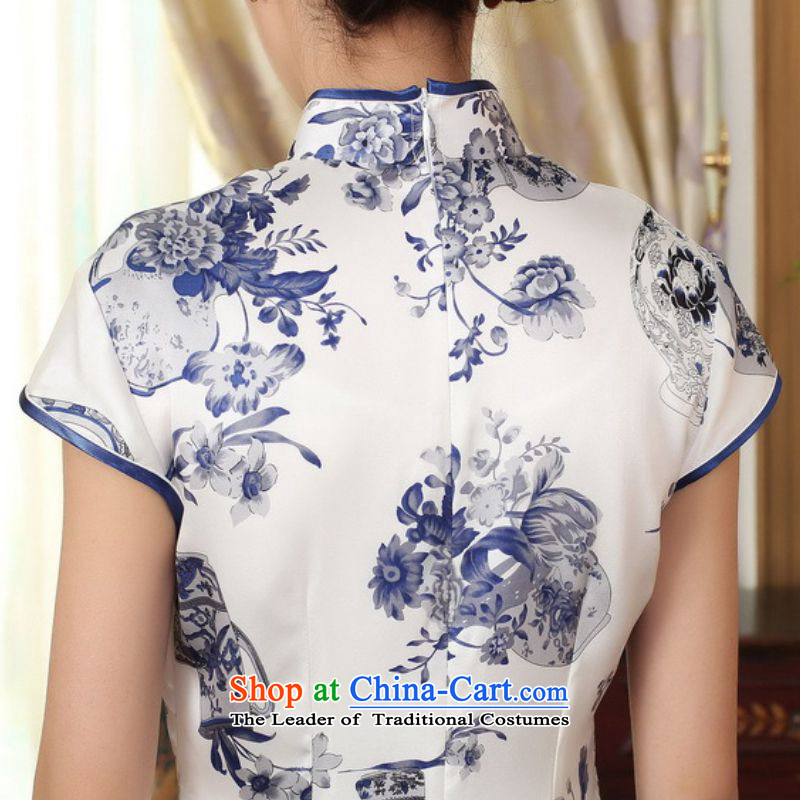 In accordance with the new l love women of ethnic Chinese improved Dresses Need to come to grips collar short-sleeved Sau San Tong suit load cheongsam dress LGD/Z0003# figure S, in accordance with the Love l , , , shopping on the Internet