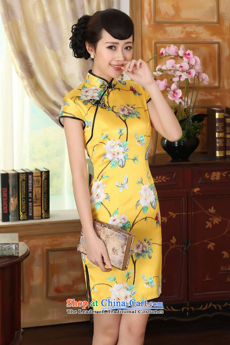 In accordance with the new l love women improved national wind retro Tang dynasty collar ramp up short of Sau San Tong replacing cheongsam dress Lgd/z0016# Yellow 2XL Photo, prices, brand platters! The elections are supplied in the national character of distribution, so action, buy now enjoy more preferential! As soon as possible.