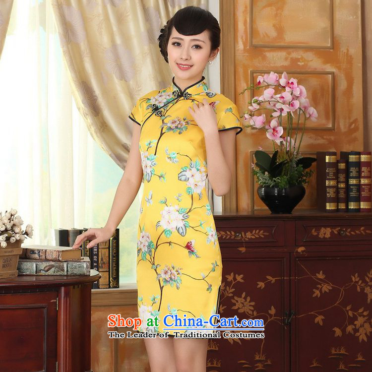 In accordance with the new l love women improved national wind retro Tang dynasty collar ramp up short of Sau San Tong replacing cheongsam dress Lgd/z0016# Yellow 2XL Photo, prices, brand platters! The elections are supplied in the national character of distribution, so action, buy now enjoy more preferential! As soon as possible.
