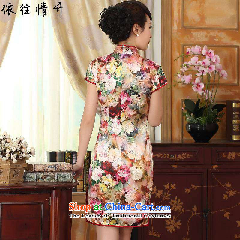 In accordance with the new l love women Retro classic Tang dynasty daily improved tray clip Tang dynasty, Sau San short cheongsam dress LGD/Z0010# figure , L, in accordance with the Love l , , , shopping on the Internet