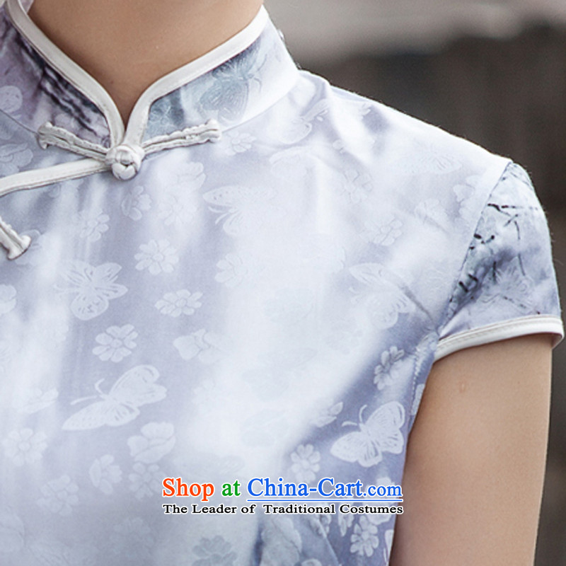 With a Chinese qipao China wind 2015 Summer New Ink Painting Classic short-sleeved cheongsam dress S property improvements have Monogatari (wuyouwuyu) , , , shopping on the Internet
