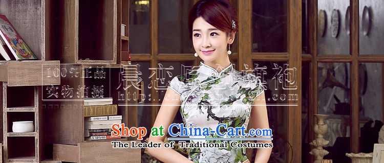 Morning new qipao land 2015 retro summer short-sleeved improved stylish herbs extract heavyweight silk cheongsam dress summer flowers suit XXL picture, prices, brand platters! The elections are supplied in the national character of distribution, so action, buy now enjoy more preferential! As soon as possible.