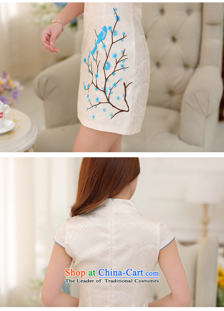 2015 Summer new improved retro Couture fashion short-sleeved dresses China wind elegant qipao magpies Phillips-head embroidery 1613 pink M picture, prices, brand platters! The elections are supplied in the national character of distribution, so action, buy now enjoy more preferential! As soon as possible.