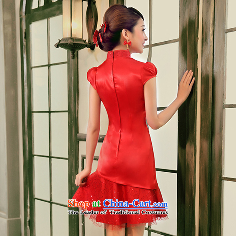 The Chinese have a drink in the summer 2015 New Service happy bride wedding dress retro China wind improved cheongsam dress XXL, red with a story (wuyouwuyu) , , , shopping on the Internet