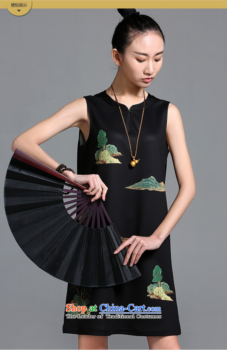 【 mustard original- Qin smoke/China wind personality dress girls improved qipao designer brands summer new black spot M pictures, prices, brand platters! The elections are supplied in the national character of distribution, so action, buy now enjoy more preferential! As soon as possible.