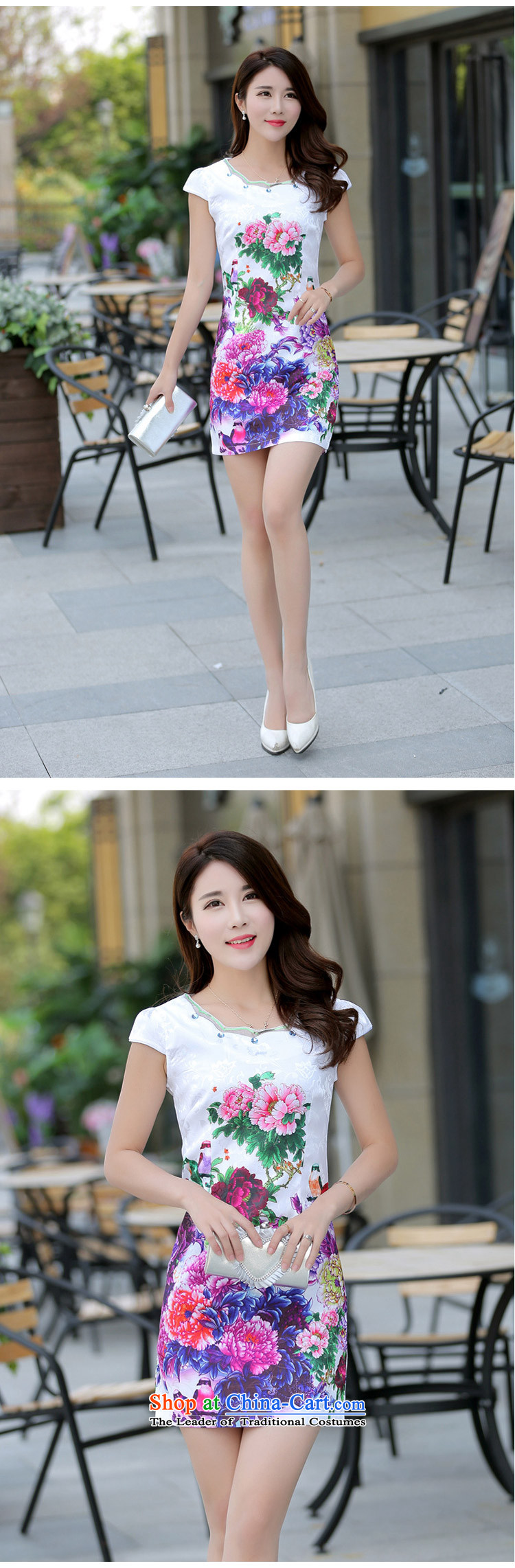 2015 Summer new women's dresses skirt stamp skirt retro China wind-day short-sleeved cheongsam dress photo color photo of 1617 XL, prices, brand platters! The elections are supplied in the national character of distribution, so action, buy now enjoy more preferential! As soon as possible.