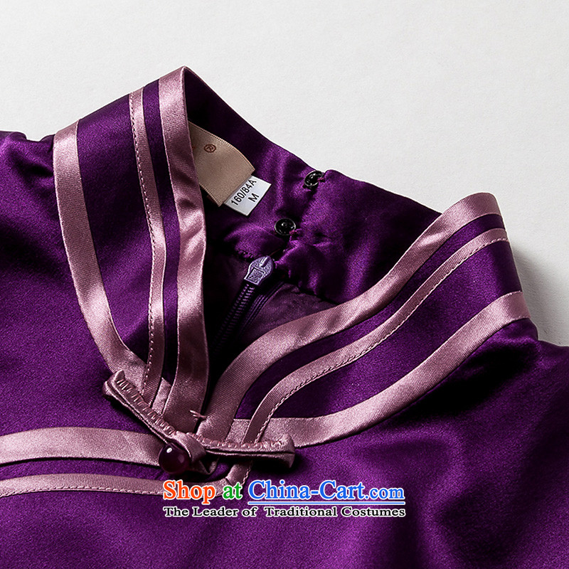 The seal of a new summer, Heavyweight Silk Cheongsam daily improvement of elegant qipao gown banquet dresses purple S seal decreased by , , , shopping on the Internet