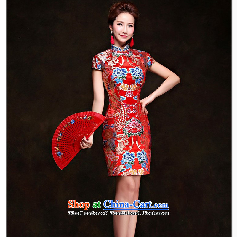 The first white into about marriage qipao chinese women retro wedding dress bride dress 2015 new drink service of the spring and summer red tailored to contact customer service, white first into about shopping on the Internet has been pressed.