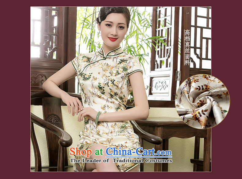 The seal of the Summer 2015 new heavyweight Silk Cheongsam retro aristocratic herbs extract short skirt pictures of President qipao color M brand, prices, picture platters! The elections are supplied in the national character of distribution, so action, buy now enjoy more preferential! As soon as possible.