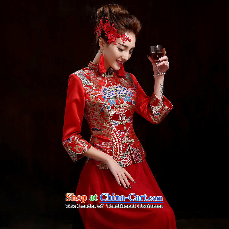 Pure Love bamboo yarn-soo Wo Service 2015 new high-end marriages qipao retro bows service kit qipao spring length of Chinese wedding dress RED M pure love bamboo yarn , , , shopping on the Internet