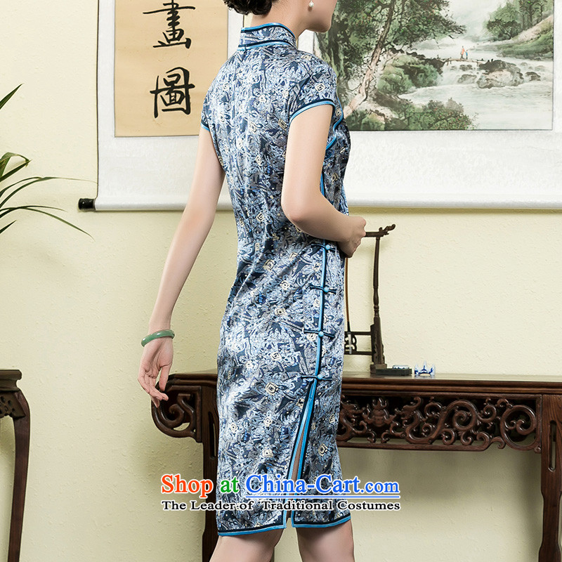 The Seal of 2015 heavyweight Silk Cheongsam shortage of day-to-day stamp improved elegance Ms. saika dresses picture color L, seal decreased by , , , shopping on the Internet