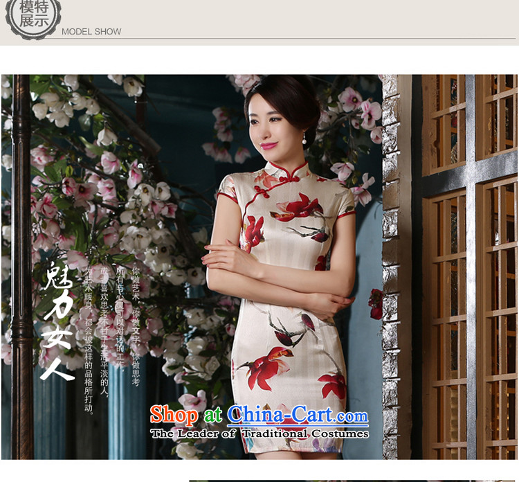 At 2015 new pro-summer silk herbs extract retro style qipao daily improved dresses short of Qipao 3XL temperament picture, prices, brand platters! The elections are supplied in the national character of distribution, so action, buy now enjoy more preferential! As soon as possible.