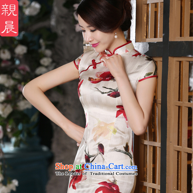 At 2015 new pro-summer silk herbs extract retro style qipao daily improved dresses short of Qipao 3XL, temperament pro-am , , , shopping on the Internet