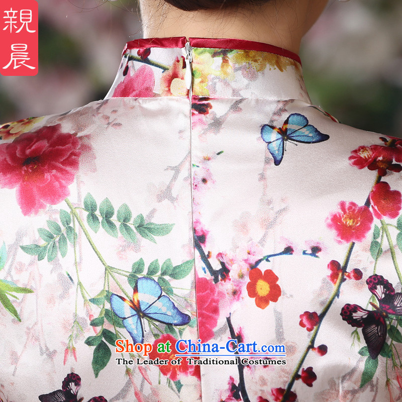 The pro-am 2015 Summer silk herbs extract retro improvement in women's daily stylish new short of qipao dresses, pro-am 2XL, short shopping on the Internet has been pressed.