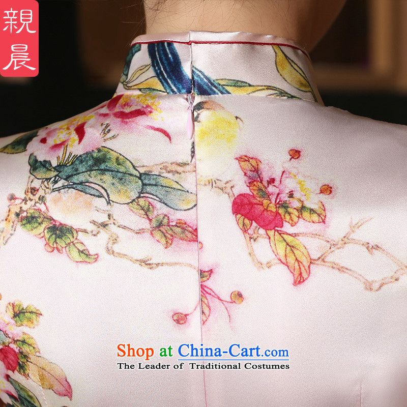 At 2015 new pro-silk decorated in antique improvements summer daily short of modern sauna Silk Cheongsam Dress Short) S, pro-am , , , shopping on the Internet