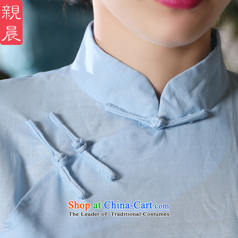 The pro-am summer daily ethnic women cotton linen Tang Dynasty Chinese Antique linen package improved female clothes A0079-a qipao +P0011 skirts , L-T-shirt morning shopping on the Internet has been pressed.